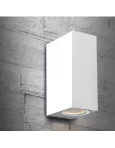 LED APLIQUE PAREDE BRANCO IP54 P/GU10 2* 2