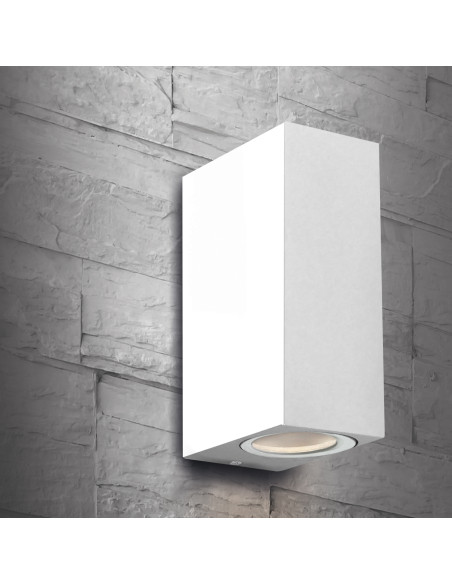 LED APLIQUE PAREDE BRANCO IP54 P/GU10 2*