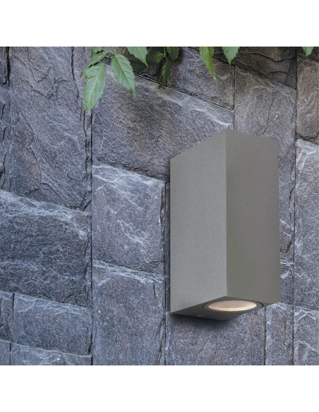 LED APLIQUE PAREDE CINZA IP54 P/GU10 2*