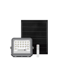 PROJETOR LED SOLAR 50W 700LM IP65 3CCT C/COMANDO CINZA 3.2V