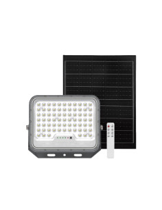 PROJETOR LED SOLAR 200W 2800LM IP65 3CCT C/COMANDO CINZA 3.2V