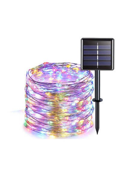 SERIE DE NATAL SOLAR 18M 200 LED´S FIO VD- LUZ MUTICOLOR IP44