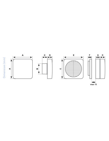 EXTRATOR CASA DE BANHO ASPIRA FURO Ø120mm 165m3/h 44dB