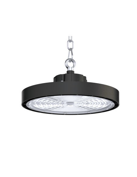 CAMPANULA LED MASTER II 200W 3CCT 32000lm Ø320x117 - POTENCIA REG.: 120W-150W-200W / ANGULO REG.: 60º-90º-110º PRETA IP65