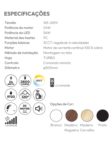 VENTOINHA DE TECTO SEM PÁS - BRANCA
