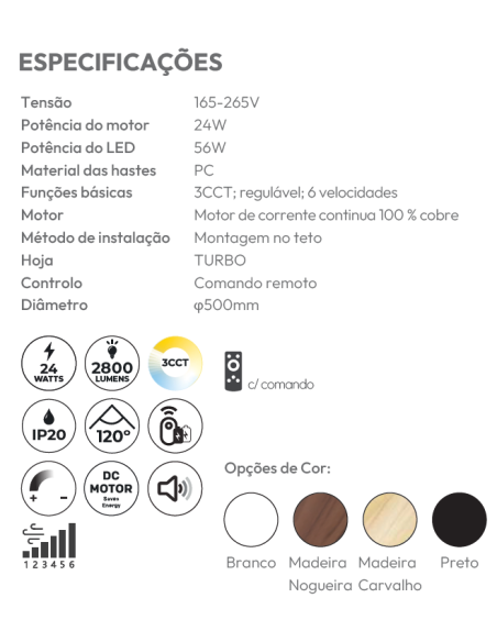 VENTOINHA DE TECTO SEM PÁS - CARVALHO