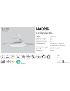 VENTOINHA DE TECTO COM PAS RETRATEIS - BRANCO 2