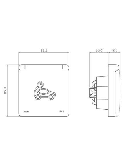 TOMADA SCHUKO EMBUTIR P/ CARREGAMENTO VE