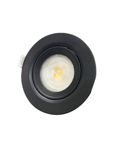 DOWNLIGHT LED BASCULANTE REDONDO PRETO 7W 500LM CCT IP20