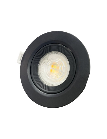 DOWNLIGHT LED BASCULANTE REDONDO PRETO 7W 500LM CCT IP20