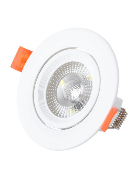 DOWNLIGHT LED BASCULANTE REDONDO BRANCO 7W 500LM CCT IP20