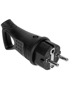 FICHA SCHUKO MACHO 16A BORRACHA C/ PUXADOR IP44