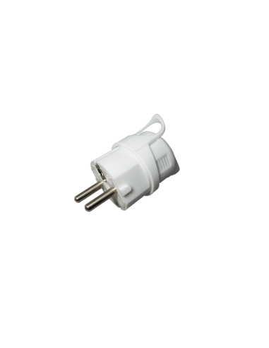 FICHA FEMEA 2P+T 16A C/OBT. LATERAL  C/PUXADOR BRANCA