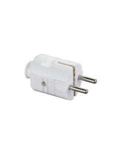 FICHA MACHO TIPO SCHUKO 16A 250V BRANCA - REF 37T