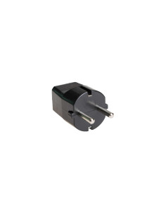 Ficha macho tipo Schuko direita 10A Preta