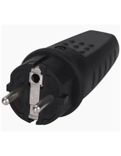 FICHA MACHO BORRACHA SCHUKO 250V 16A IP44 PRETA