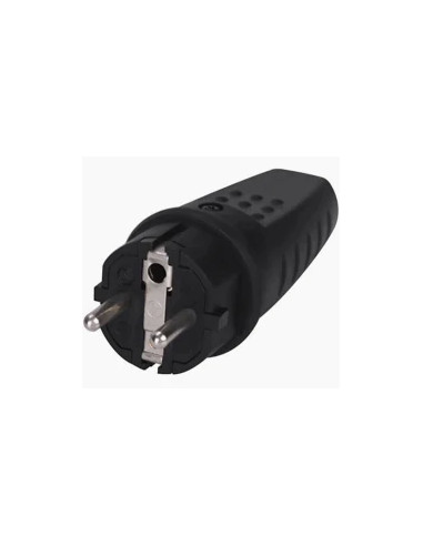 FICHA MACHO BORRACHA SCHUKO 250V 16A IP44 PRETA