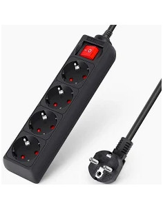 EXTENSAO QUADRUPLA 3G1,5 C/ INT 16A 3500W 5 MTS PRETA - 4250P