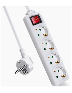 EXTENSAO QUADRUPLA 3G1,5 C/ INT 16A 3500W 5 MTS BRANCA - 4255