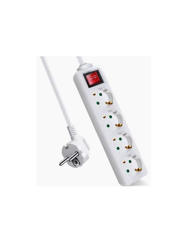 EXTENSAO QUADRUPLA 3G1,5 C/ INT 16A 3500W 5 MTS BRANCA - 4255