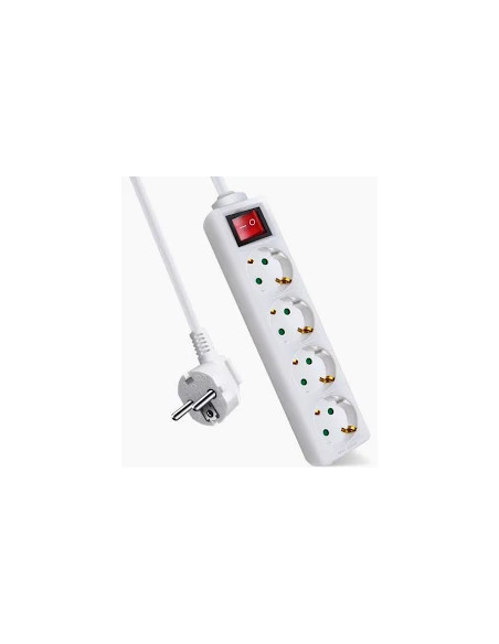 EXTENSAO QUADRUPLA 3G1,5 C/ INT 16A 3500W 5 MTS BRANCA - 4255