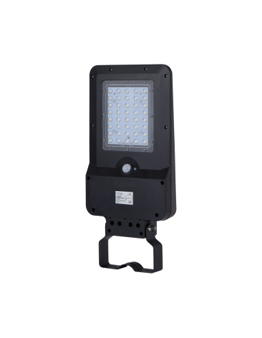 ARMADURA PUBLICA SOLAR LED - SOLIS - 15W 4000K C/SENSOR PIR PRETO IP65