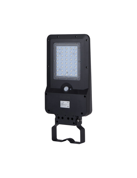 ARMADURA PUBLICA SOLAR LED - SOLIS - 15W 4000K C/SENSOR PIR PRETO IP65