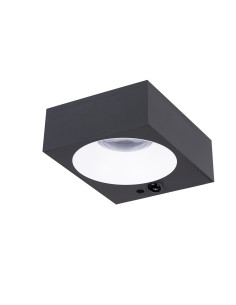 APLIQUE PAREDE QUAD SOLAR LED - LUZIA - 6,3W 4000K 1000LM C/SENSOR ANTRACITE IP65