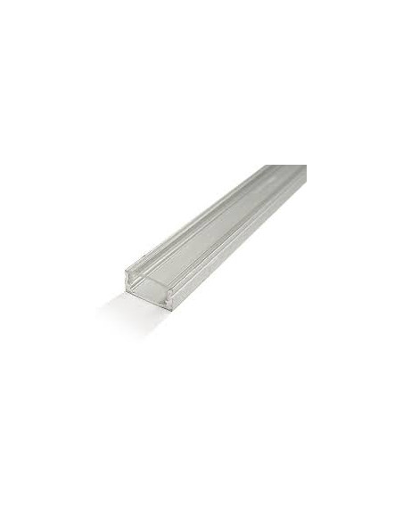 PERFIL ALUMINIO SALIENTE C/ DIFUSOR TRANSPARENTE (L)17,3 x (A)7,59 x (I)12.3mm