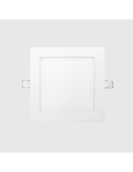 DOWNLIGHT QUADRADO BRANCO ENCASTRAR 12W 960LM 3CCT FURO 155x155MM EXT 170x170MM IP44