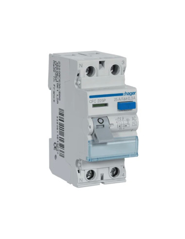 Inter. dif. 2P 25A 300 mA tipo AC 2M