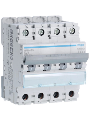 Disjuntor 4P 25A C 6/10kA 4M