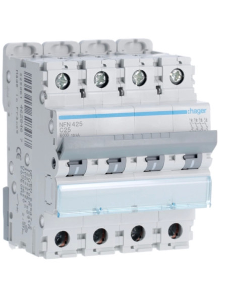 Disjuntor 4P 25A C 6/10kA 4M