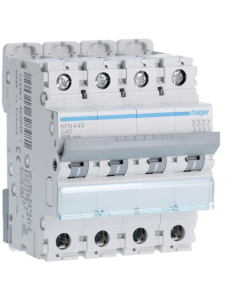 Disjuntor 4P 40A C 6/10kA 4M