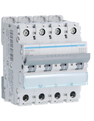 Disjuntor 4P 63A C 6/10kA 4M