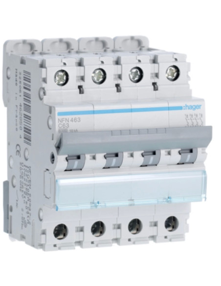 Disjuntor 4P 63A C 6/10kA 4M