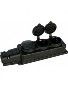 Bloco triplo schuko borracha