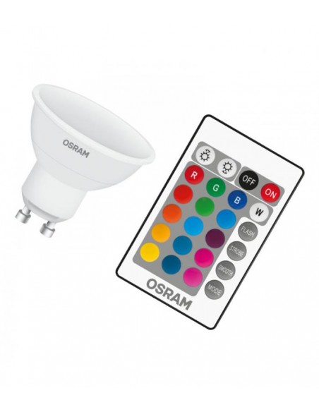 LAMPADA LED GU10 RGB C/ COMANDO