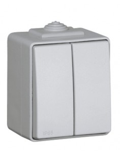 COMUTADOR DE ESCADA DUPLO CINZENTO