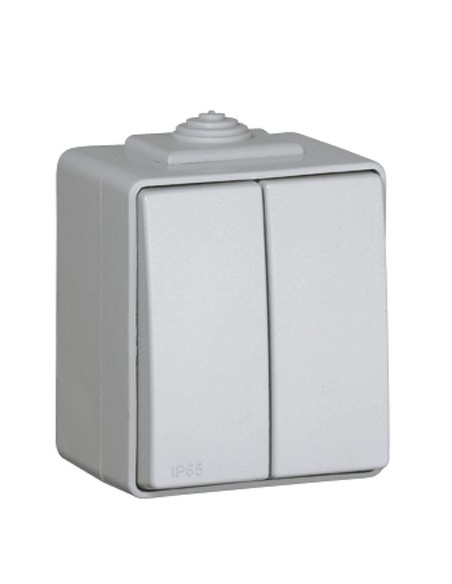 COMUTADOR DE ESCADA DUPLO CINZENTO