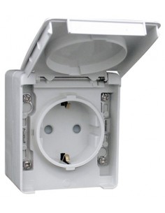 TOMADA SCHUKO C/OBTURADOR CINZENTA