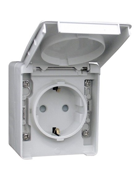 TOMADA SCHUKO C/OBTURADOR CINZENTA