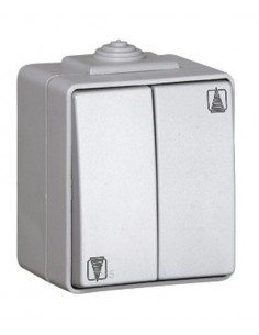 BOTÃO DUPLO DE PERSIANA CINZENTO