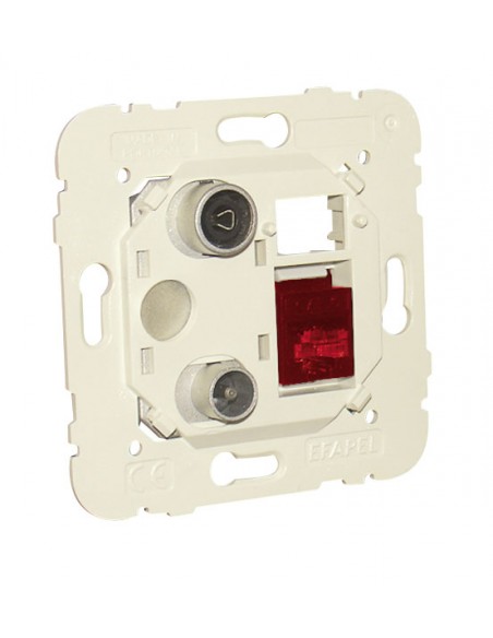 TOMADA MISTA R-TV-RJ45 CAT 6 UTP ESTRELA