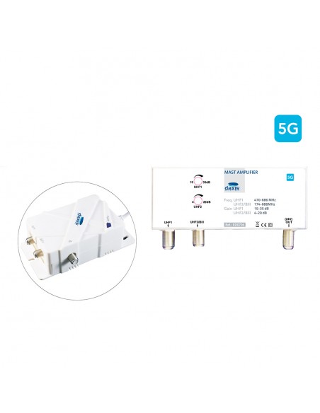 Kit Amplificador de Mastro UHF+VHF 5G