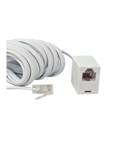 CABO TELEFONE 6V/4C RJ11 MACHO/FEMEA 4,5MTS BRANCO