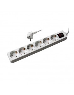 EXTENSÃO 6x2P+T - CABO 1,5MT - C/ INTERRUPTOR - BRANCA