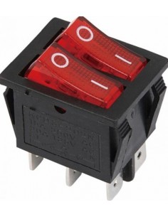 INTERRUPTOR DE PAINEL LUMINOSO DUPLO - VERMELHO