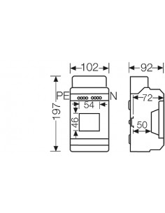 QUADRO SALIENTE ESTANQUE IP54 - 1 FILA 3 MODULOS 2