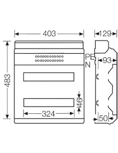 QUADRO SALIENTE ESTANQUE IP54 - 2 FILAS 36 MODULOS 2